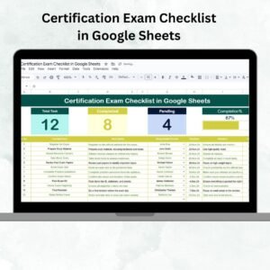 Certification Exam Checklist in Google Sheets