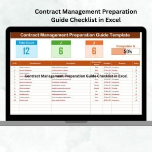 Contract Management Preparation Guide Checklist in Excel