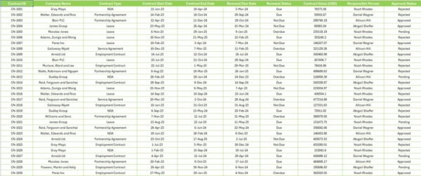 Contract Management Report in Excel - Image 4