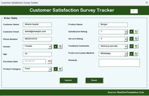 Customer Satisfaction Survey Tracker in Excel - Image 6
