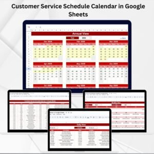 Customer Service Schedule Calendar in Google Sheets