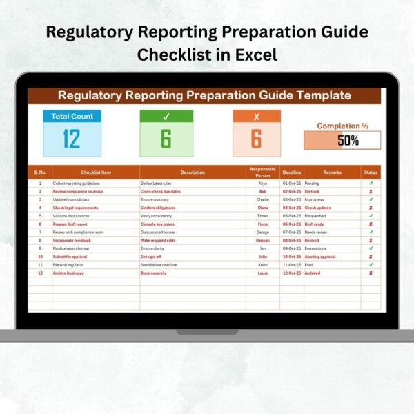 Regulatory Reporting Preparation Guide Checklist in Excel