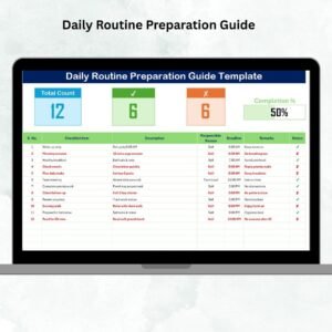 Daily Routine Preparation Guide Template in Excel