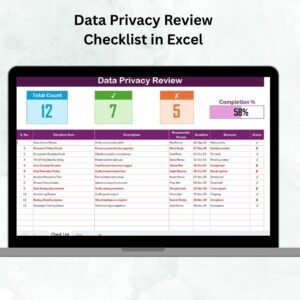 Data Privacy Review Checklist in Excel