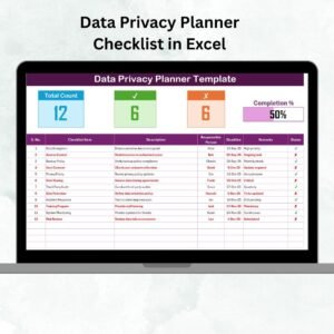 Data Privacy Planner Checklist in Excel