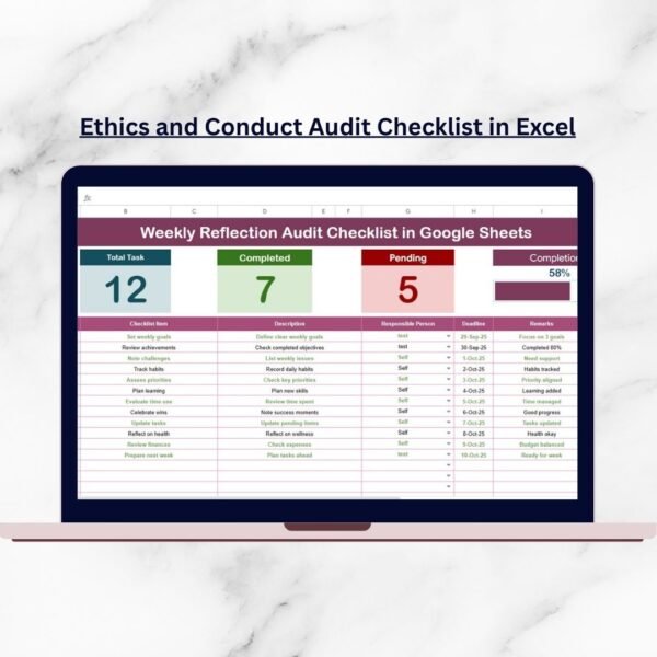 Ethics and Conduct Audit Checklist in Excel