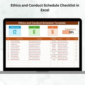 Ethics and Conduct Schedule Checklist in Excel