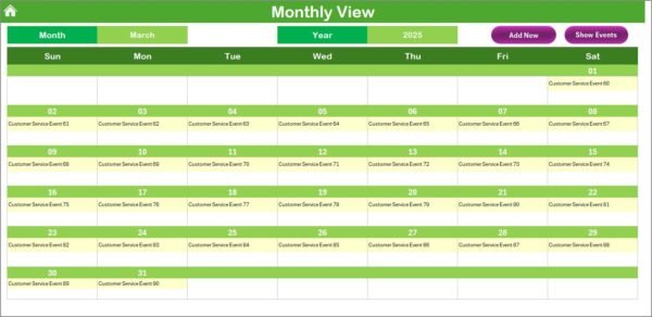 Finance Customer Service Customer Experience Calendar in Excel - Image 4