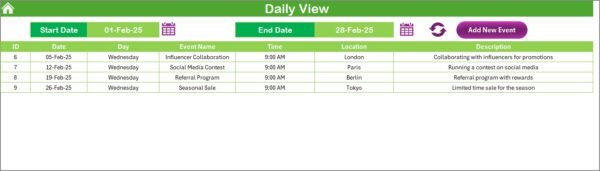 Finance Customer Service Customer Experience Calendar in Excel - Image 5