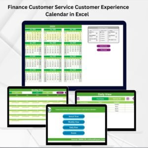 Finance Customer Service Customer Experience Calendar in Excel