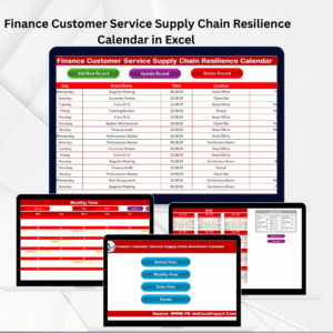 Finance Customer Service Supply Chain Resilience Calendar in Excel