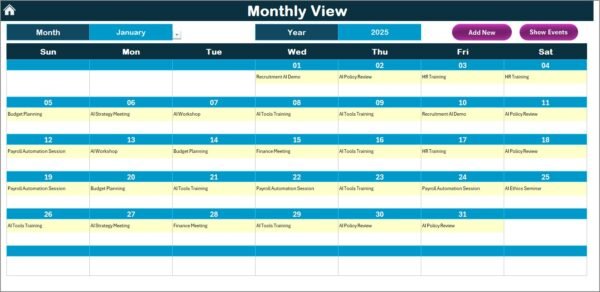 Finance HR AI Implementation Calendar in Excel - Image 4