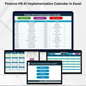 Finance HR AI Implementation Calendar in Excel