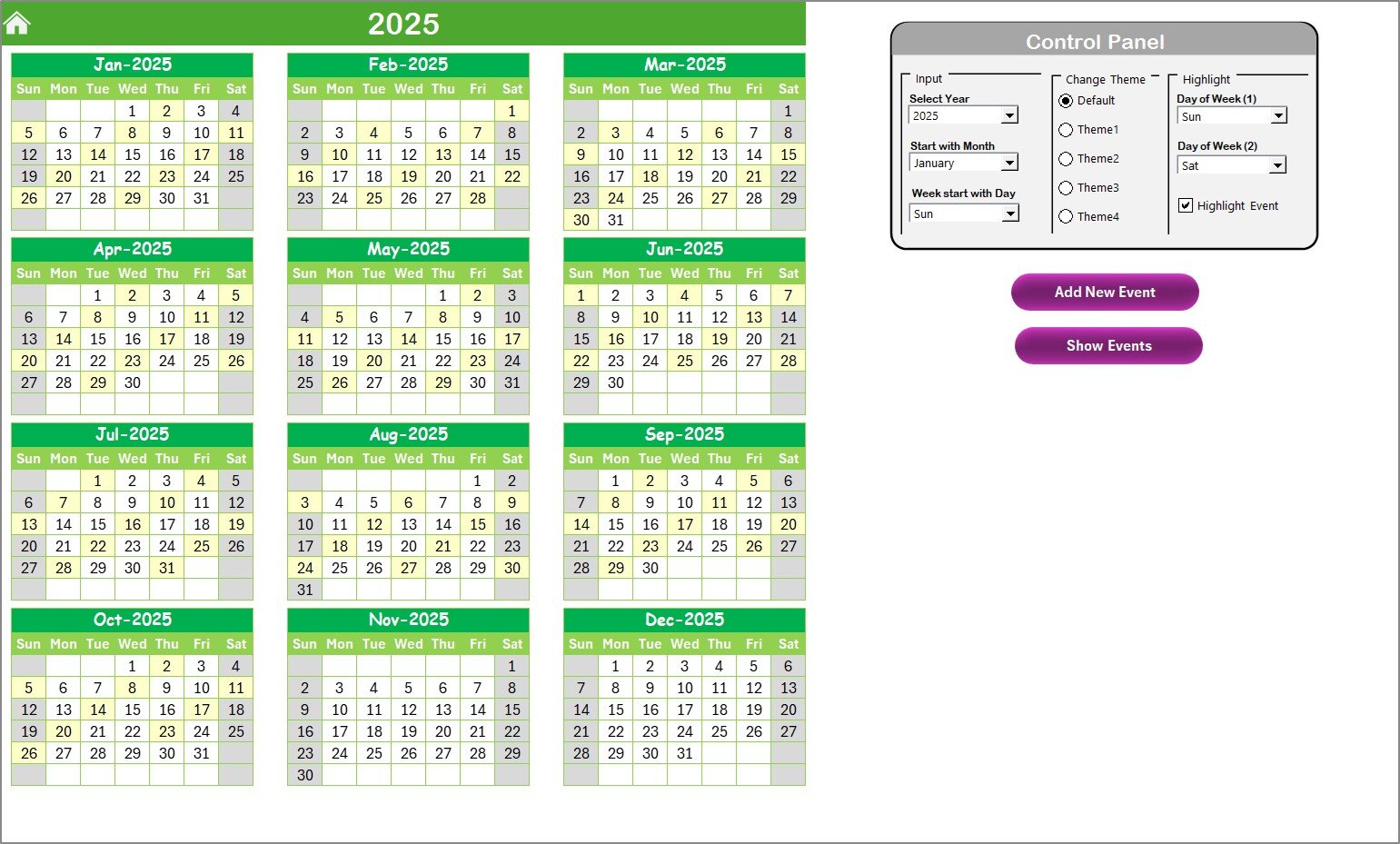 Finance HR Remote Work Calendar in Excel - Image 3