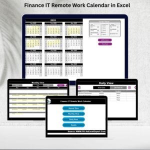 Finance IT Remote Work Calendar in Excel