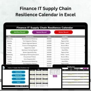 Finance IT Supply Chain Resilience Calendar in Excel