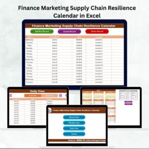 Finance Marketing Supply Chain Resilience Calendar in Excel