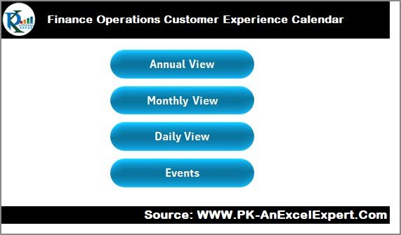 Finance Operations Customer Experience Calendar
