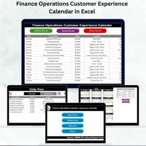 Finance Operations Customer Experience Calendar in Excel