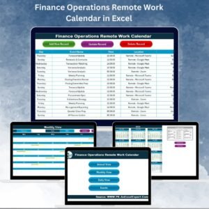 Finance Operations Remote Work Calendar in Excel