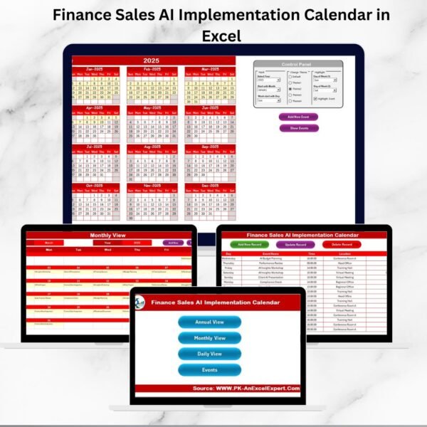Finance Sales AI Implementation Calendar in Excel