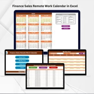 Finance Sales Remote Work Calendar in Excel