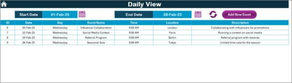 Finance Sales Supply Chain Resilience Calendar in Excel - Image 3