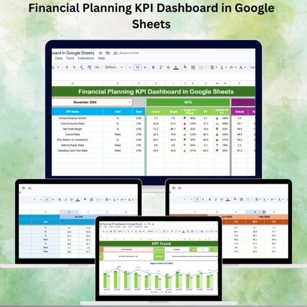 Financial Planning KPI Dashboard in Google Sheets