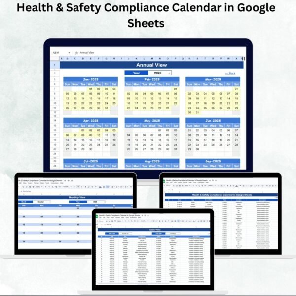 Health & Safety Compliance Calendar in Google Sheets