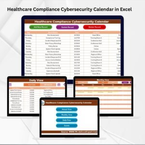 Healthcare Compliance Cybersecurity Calendar in Excel