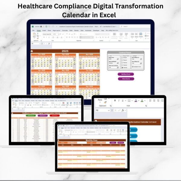 Healthcare Compliance Digital Transformation Calendar in Excel