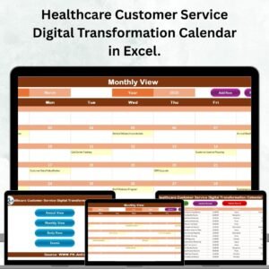 Healthcare Customer Service Digital Transformation Calendar in Excel.