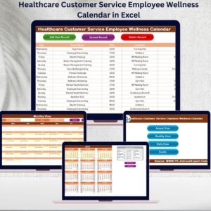 Healthcare Customer Service Employee Wellness Calendar in Excel