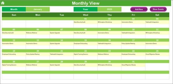 Healthcare HR Digital Transformation Calendar in excel - Image 4