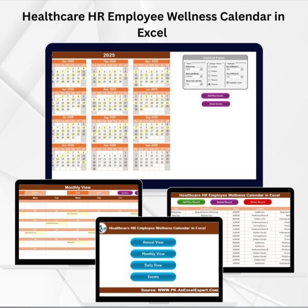 Healthcare HR Employee Wellness Calendar in Excel