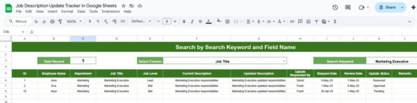 Job Description Update Tracker in Google Sheets - Image 3