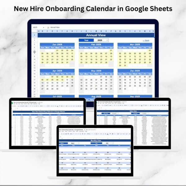 New Hire Onboarding Calendar in Google Sheets