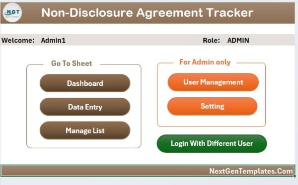 Non-Disclosure Agreement Tracker in Excel - Image 3