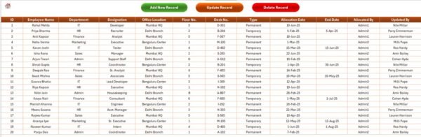 Office Space Allocation Tracker in Excel - Image 5