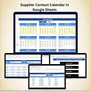 Supplier Contact Calendar in Google Sheets