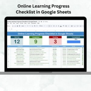 Online Learning Progress Checklist in Google Sheets