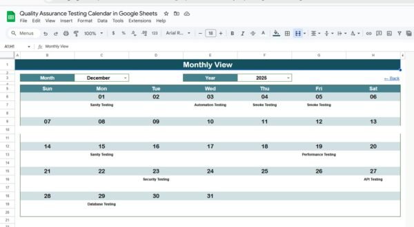 Quality Assurance Testing Calendar in Google Sheets - Image 4