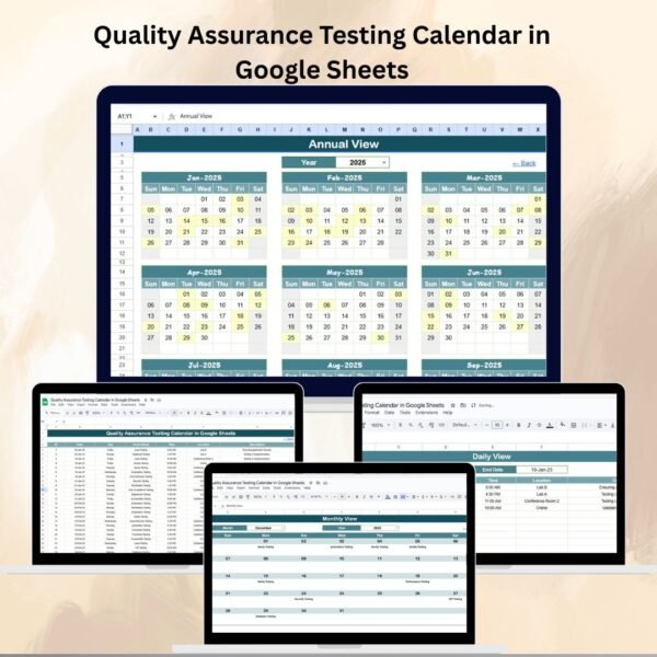 Quality Assurance Testing Calendar in Google Sheets