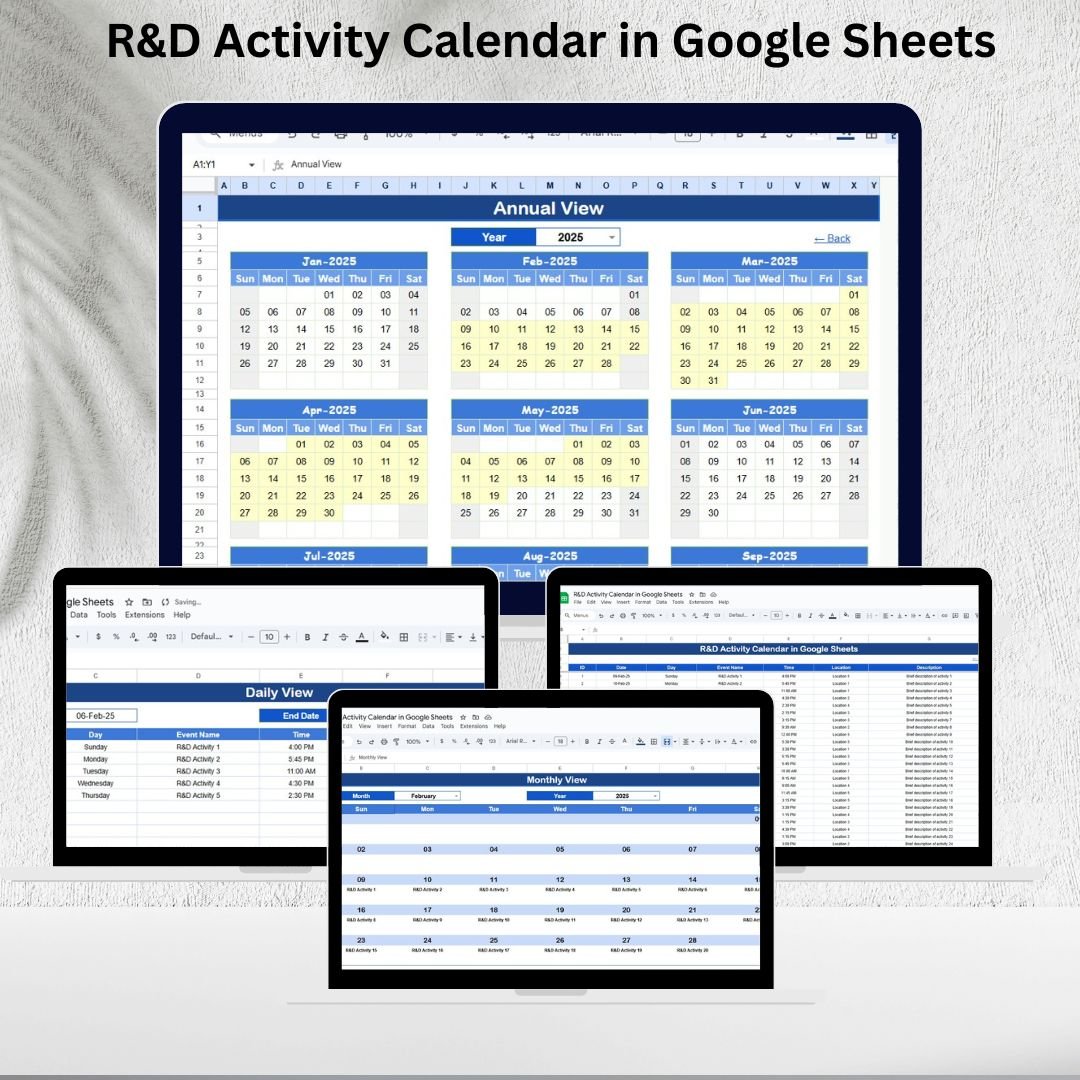 R&D Activity Calendar in Google Sheets