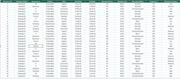 Resource Allocation Report in Excel - Image 4