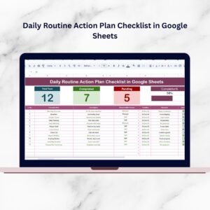 Daily Routine Action Plan Checklist in Google Sheets