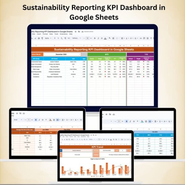 Sustainability Reporting KPI Dashboard in Google Sheets
