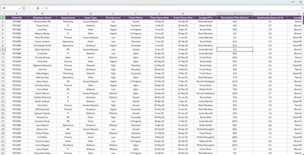 IT Support Ticket Report in Excel - Image 4