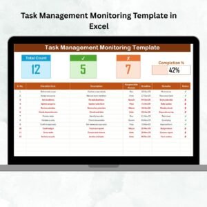 Task Management Monitoring Template in Excel