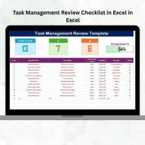 Task Management Review Checklist in Excel
